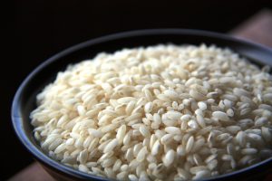 Grains of Carnaroli rice