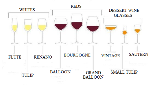 Types of wine glasses